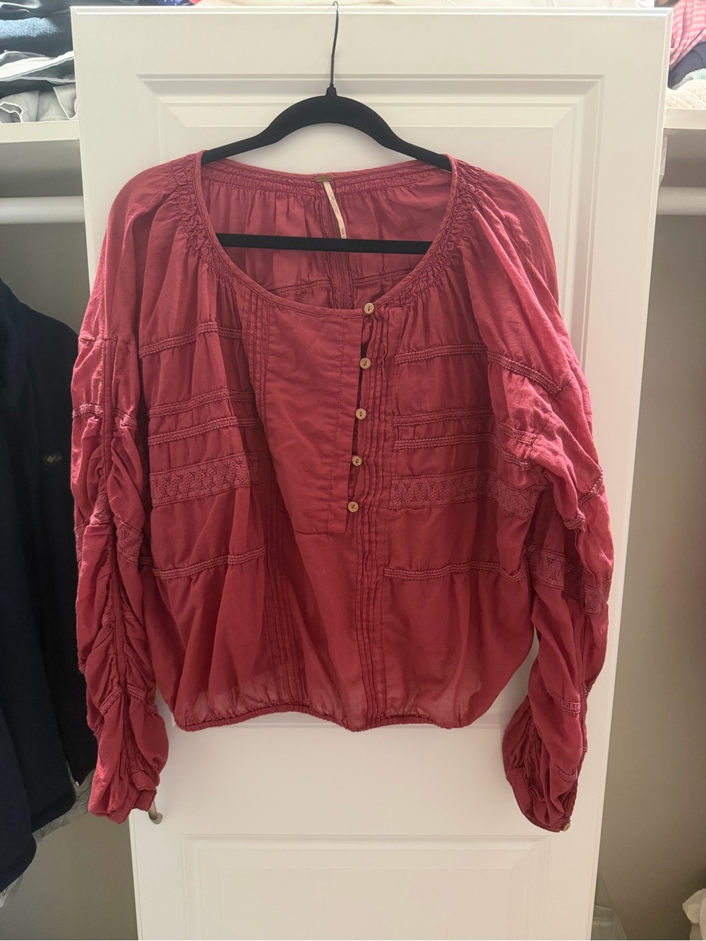 Free People Button-Front Boho Blouse - Picture 2 of 3
